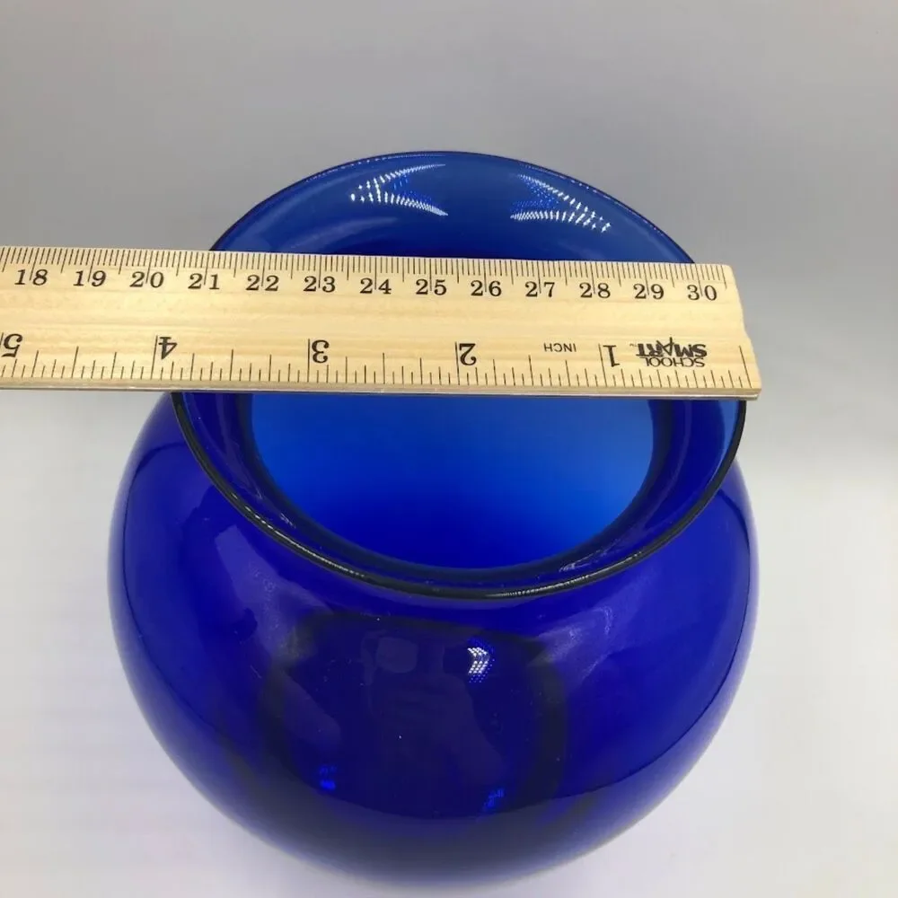 Cobalt Blue Glass Vase Tabletop Shelf Decor Collectible Medium Size Accent Piece